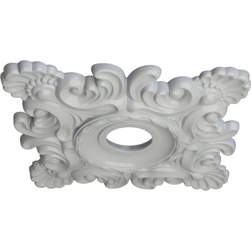 Endurathane Crawley Ceiling Medallion, 18"W x 18"H x 3 1/4"ID x 1 1/2"P (Fits Canopies up to 6 3/4"), Hand-Painted Frost Finish
