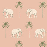 Strolling Elephant - Pink Savanna Wallpaper
