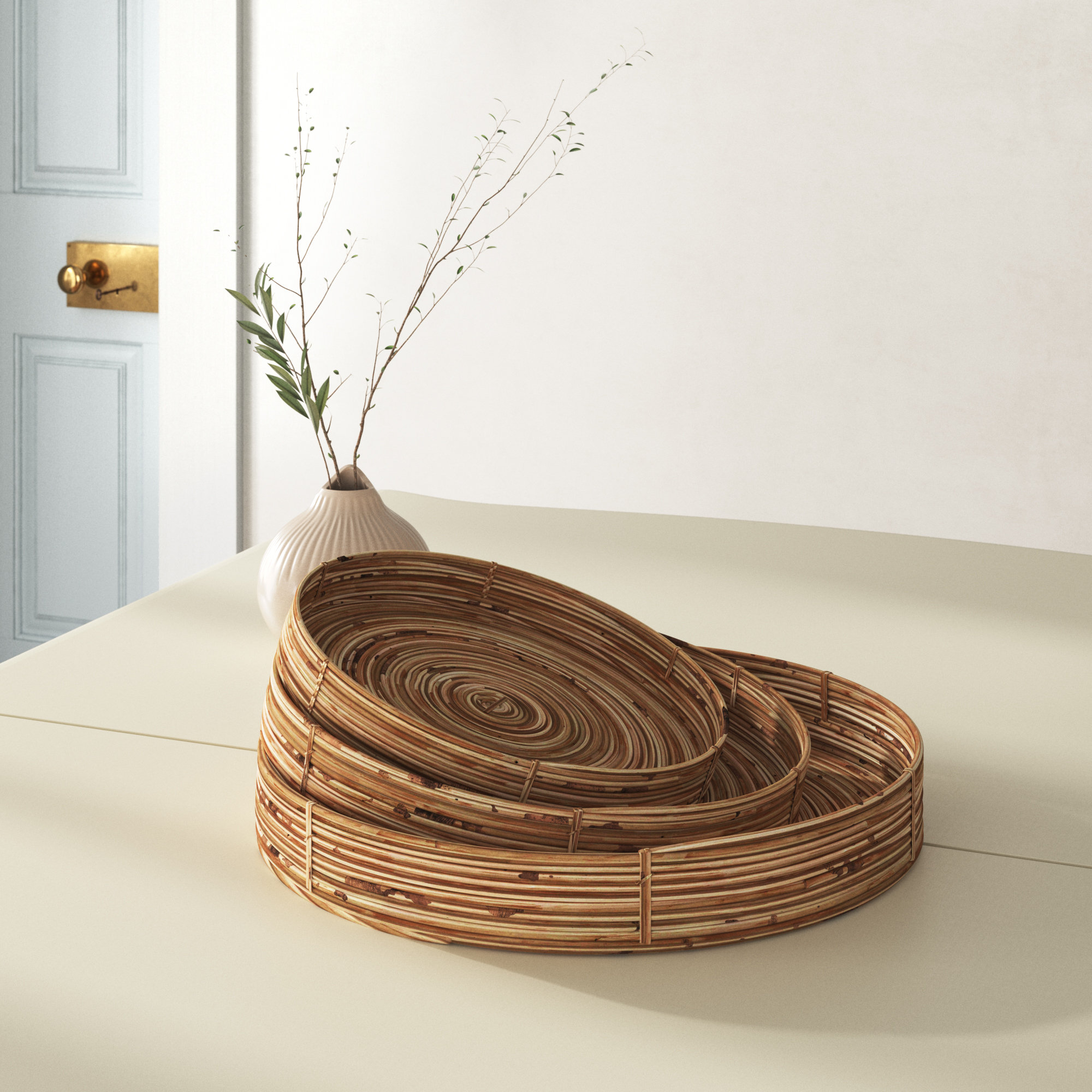 Heartland Wicker Tray - Set of 3
