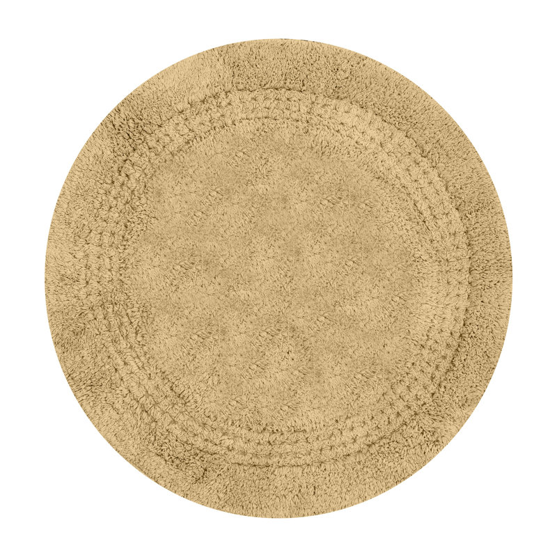 Home Weavers Classy Bathmat 100% Cotton Tufted Bath Rug, Extra Soft and Absorbent Bath Rugs, Non-Slip Bath Mats, Machine Washable bath rugs for Bathroom, 30" Round, Linen