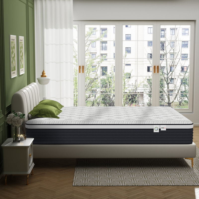Matelas hybride en mousse à mémoire de forme 12 po dans une boîte avec ressorts ensachés indépendants, Grand lit