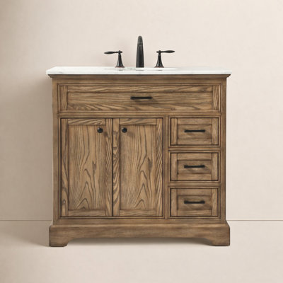 Hermes 36'' Single Bathroom Vanity with Marble Top