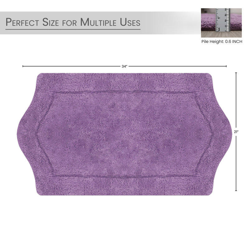 Tapis pour salle de bain Morissette, L 21 po x L 34 po, Mauve