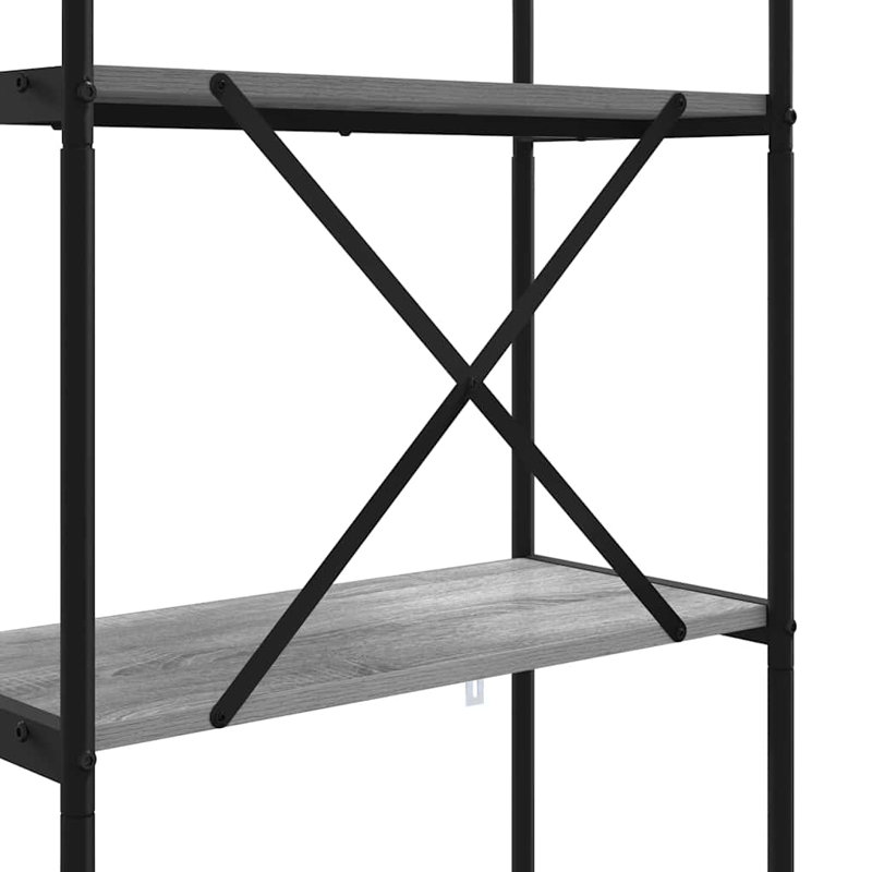 Bookshelf Engineered wood Modern Freestanding Bookshelves Organizer, (4 Shelves) 146cm. H x 60cm. W x 30cm. D, Grey Sonoma