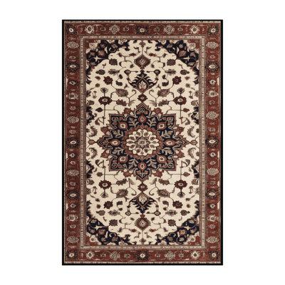 Tapis persan noir lavable à la machine