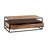 Dorleus 66" Wide Rectangle Coffee Table with Shelf in Acacia and Black Metal