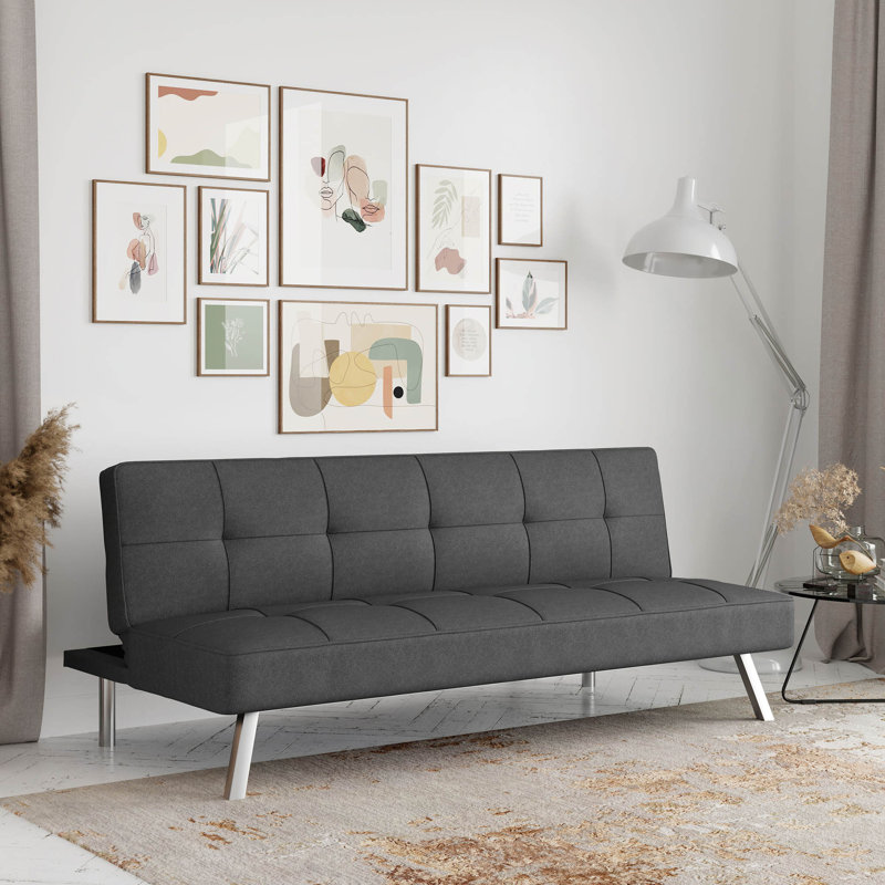 Serta Linen Tufted Back Convertible Sofa