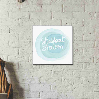'Shabbat Shalom Blue' by Linda Woods, Canvas Wall Art
