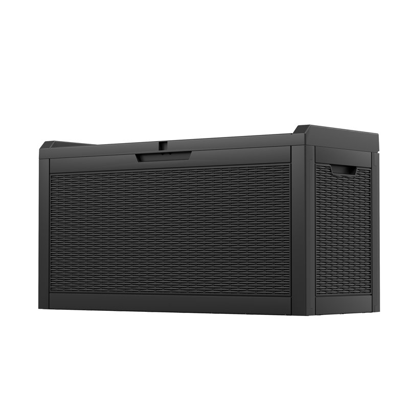 Boîte de rangement en résine 60 gallons, Noir, H 20 po x l 42 po x P 17 po