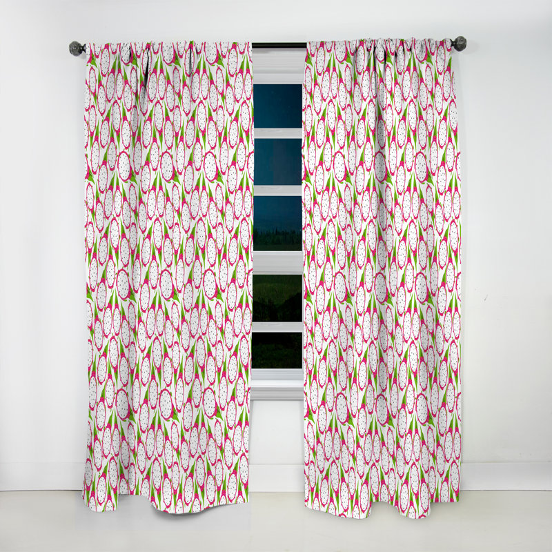 Rideau simple occultant avec motif tropical Tropical, L 52 po x L 63 po