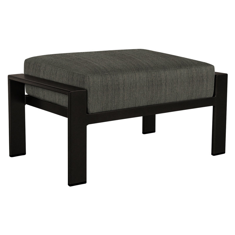 Studio Outdoor Ottoman, Stitches Slate, Carbon Black