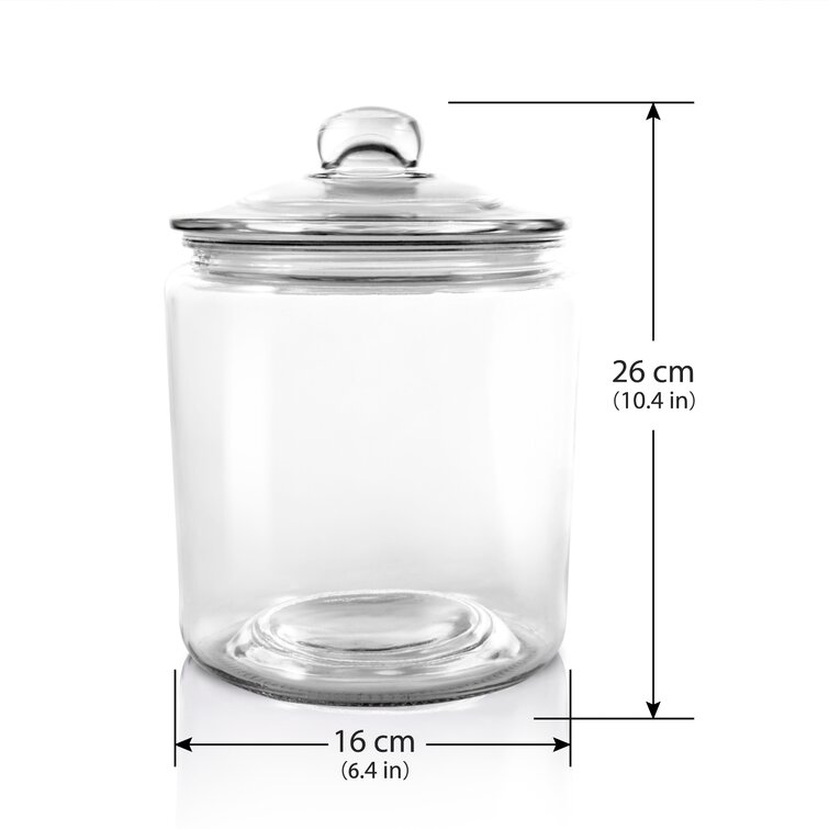 JoyJolt JoyFul Round Glass Cookie Jar with Airtight Lids - 67 oz - Set of 2  & Reviews