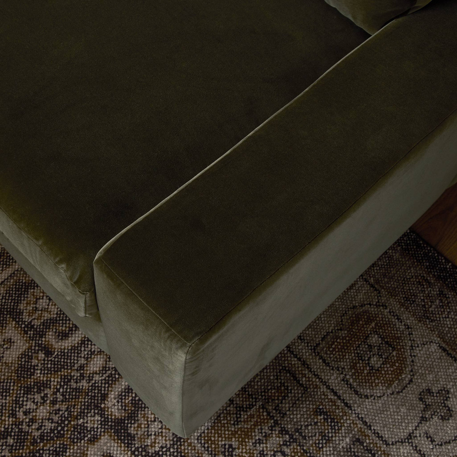 Liv 100" Sofa, Surrey Olive, 33" H x 100" W x 41" D