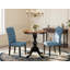 L'ensemble de mobilier de salle à manger 3 pièces comprend une table de salle à manger ronde avec piédestal et 2 chaises rembourrées en tissu bleu, noir et cerise-1581702405-1581702411-1581702406