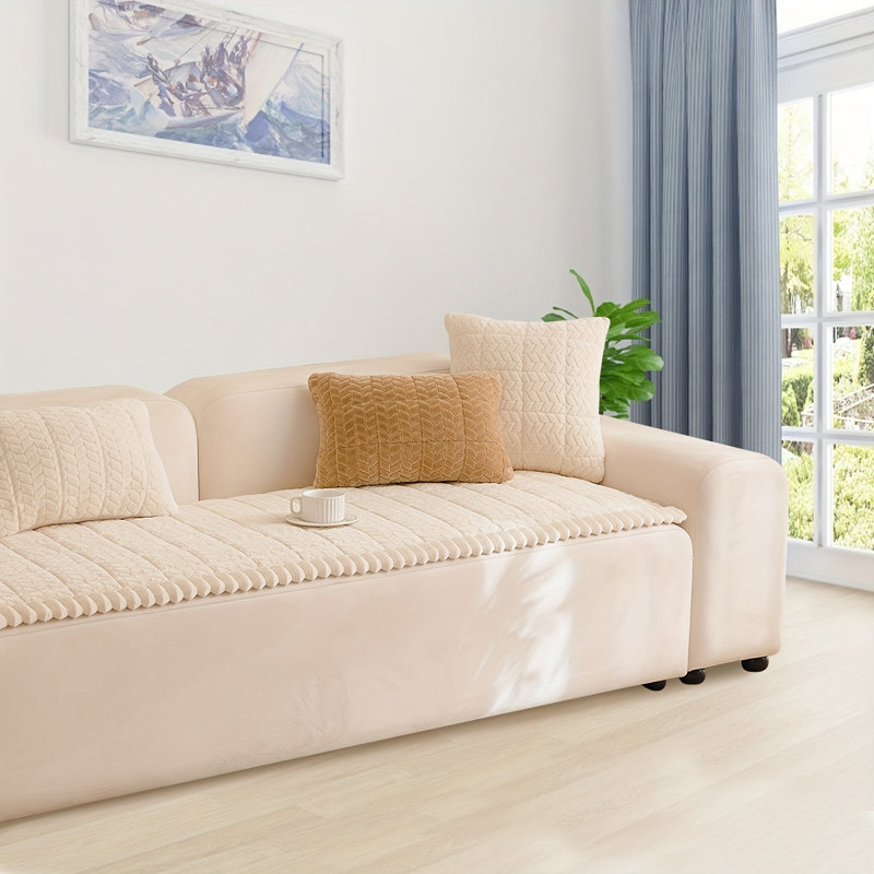 Coussin de canapé en velours côtelé doux, Gris, H 59,06 po x l 28 po