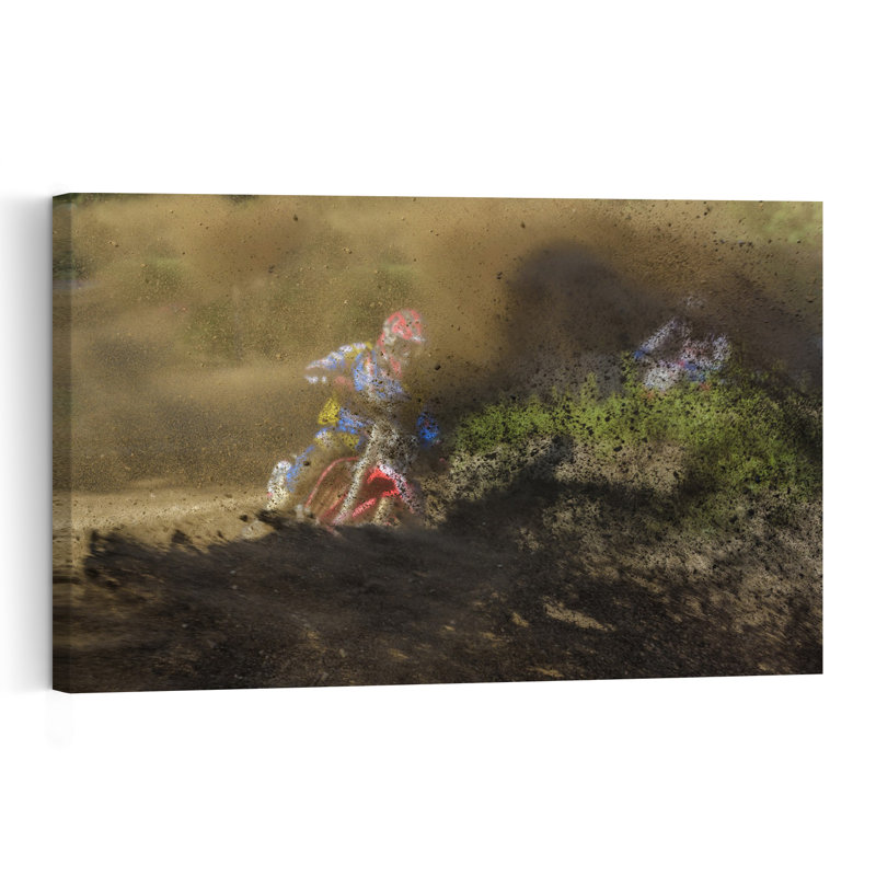 Impression d'art mural d'architecture contemporaine Motocross Dirt Kick Up, 40" H x 60" W
