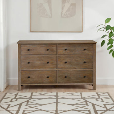 Dovetail Solid Wood 60" W 6-Drawer Dresser