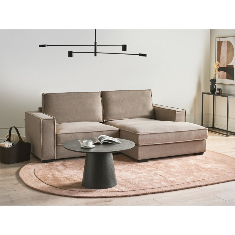 Talyah 2 Seater Corner Sofa , Taupe Polyester