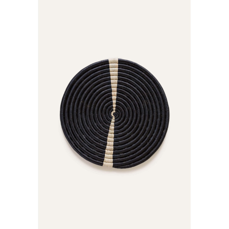 Natural & Black Split Raffia Placemat