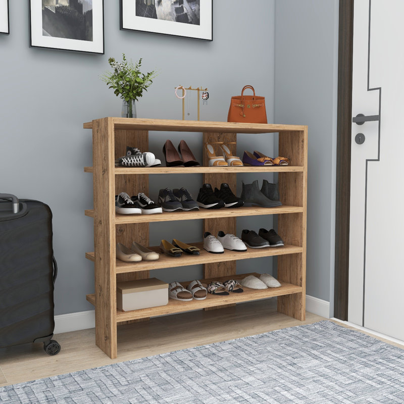 Shoe Rack 16 Pair Lindita, Dark Beige