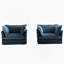 Ensemble de 2 fauteuils confortables et élégants avec coussins moelleux et tissu chenille pour diverses pièces, idéal pour se détendre et socialiser-1154721394
