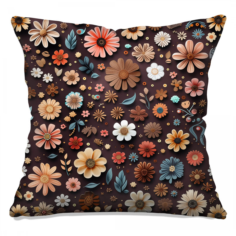 Coussin Floral, 16 x 16 inches