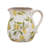 White Ceramic Pitcher Vase with Yellow Lemon Motif