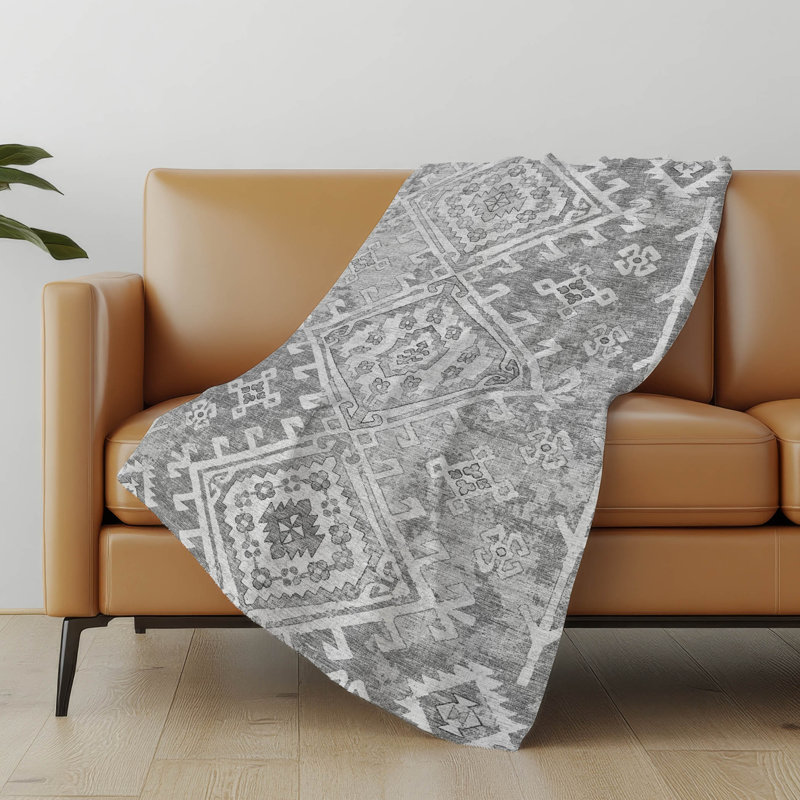 Jeté Sherpa Aztec Addison, Cendré