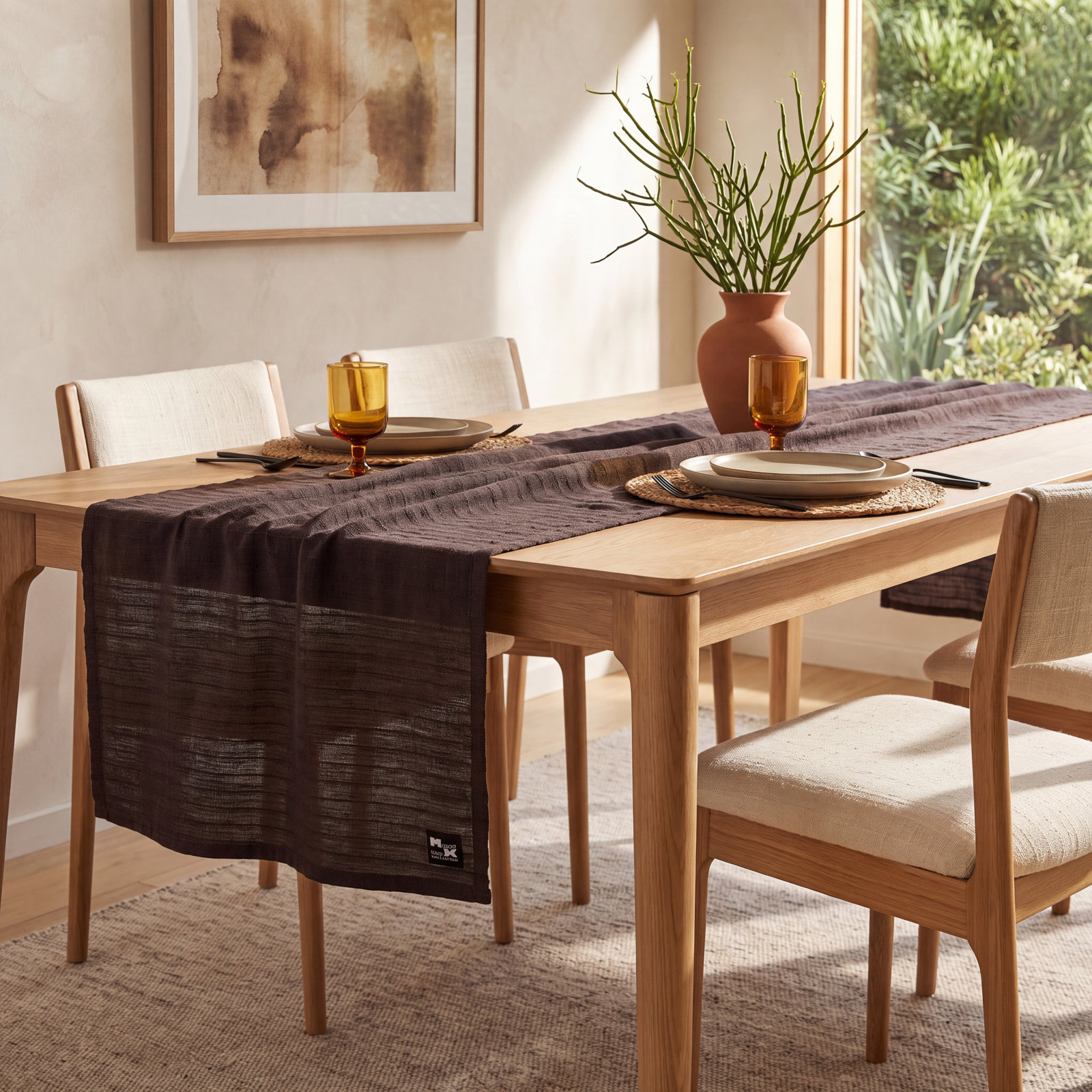 Solana 15" Linen Tablecloth, Anthracite