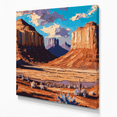Art mural sur toile rose, Southwestern