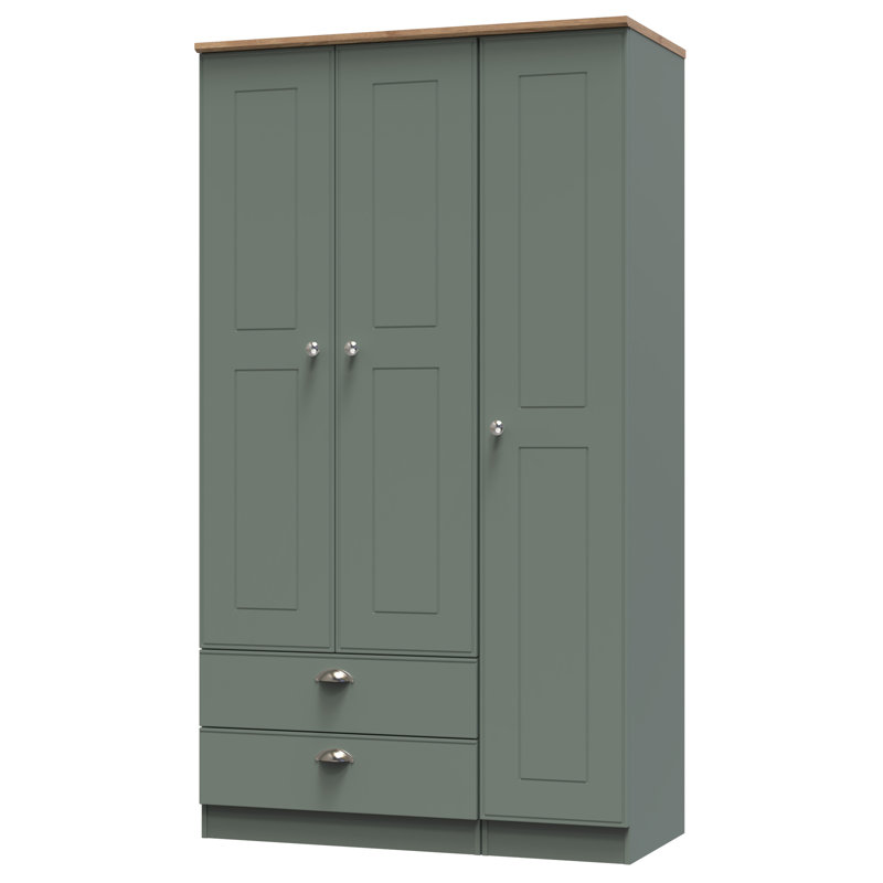 Conners Manufactured Wood Wardrobe, Reed Green/Riviera Oak