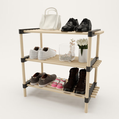Hadnot 20 Pair Stackable Solid Wood Shoe Rack