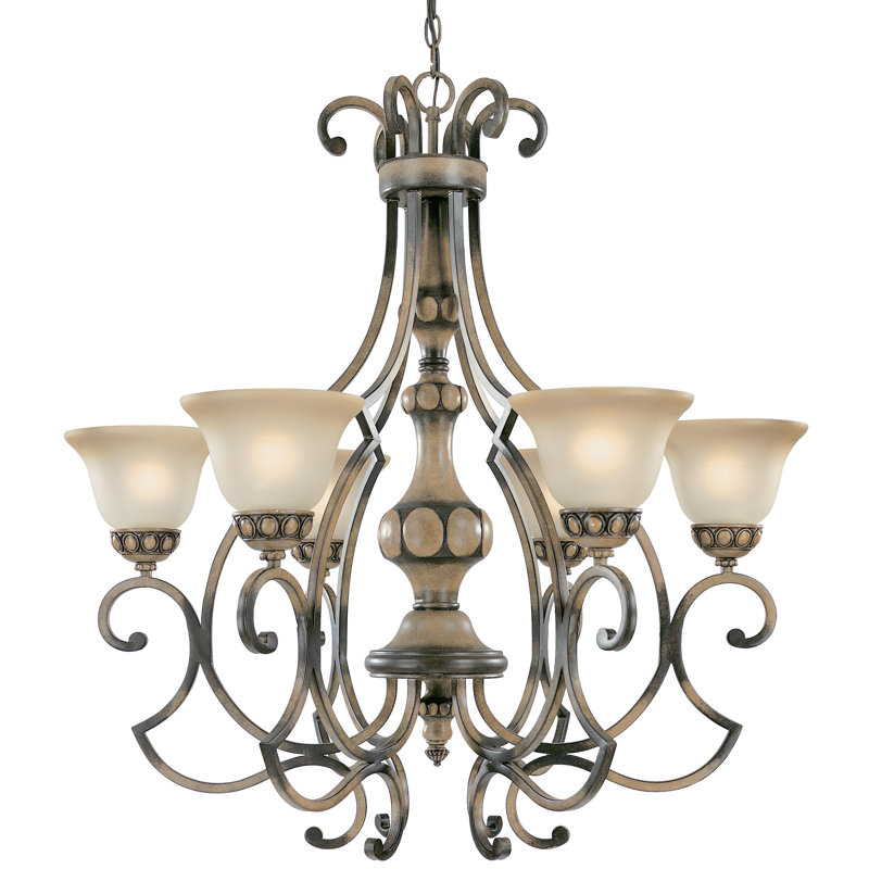 Lustree classique/traditionnel 6 lumières ombrée Conant
