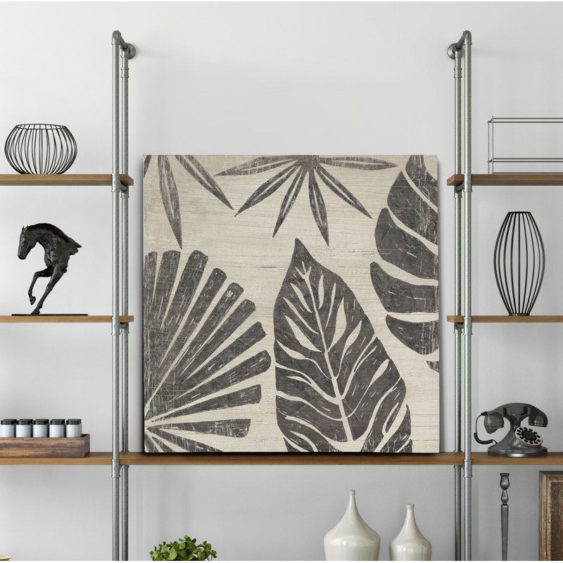 « tribal palms iii », peinture, H 32 po x l 32 po x P 1,5 po, Toile tendue