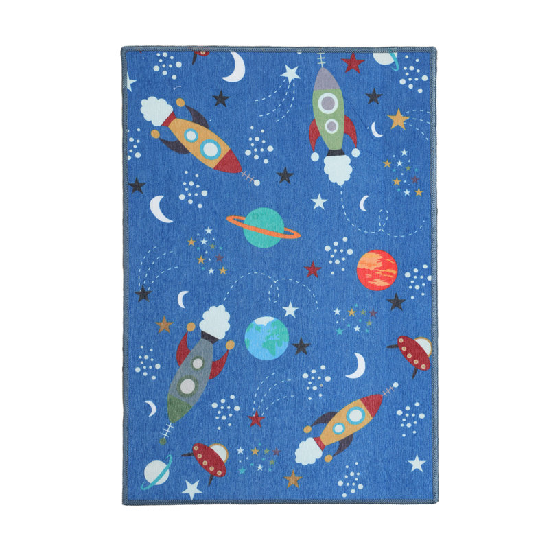 Tapis lavable antidérapant Lil Flyer Kids Sky Adventure, Rectangle 2 pi x 3 pi