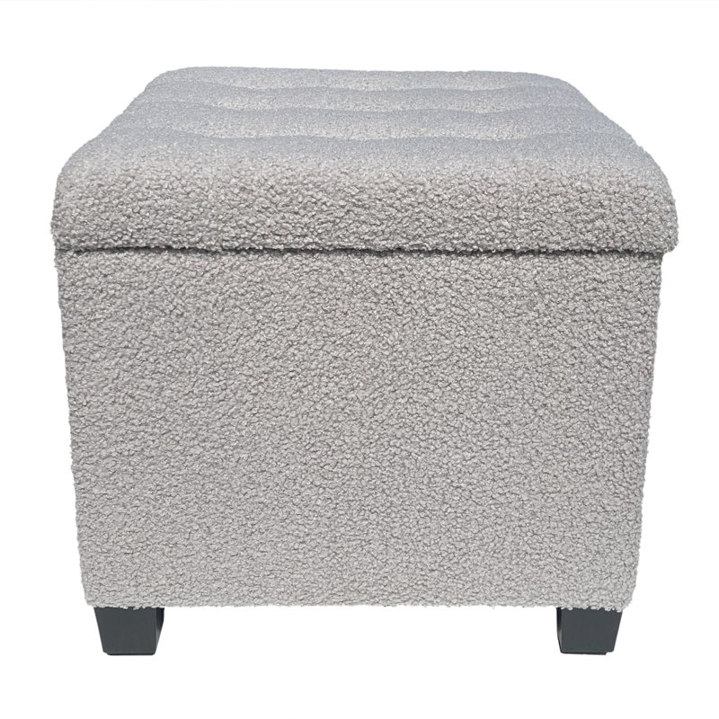 45cm Wide Tufted Square Solid Colour Footstool Ottoman with Storage