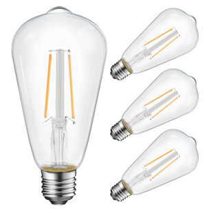 Energetic 7W (60W EQ), ST19 LED Filament, CRI 95, Non-Dimmable Light Bulb, E26 Base (Set of 4)