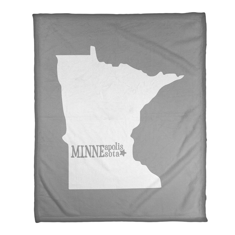 Jeté polaire minneapolis minnesota, l 52,5 po x L 62,5 po, Gris