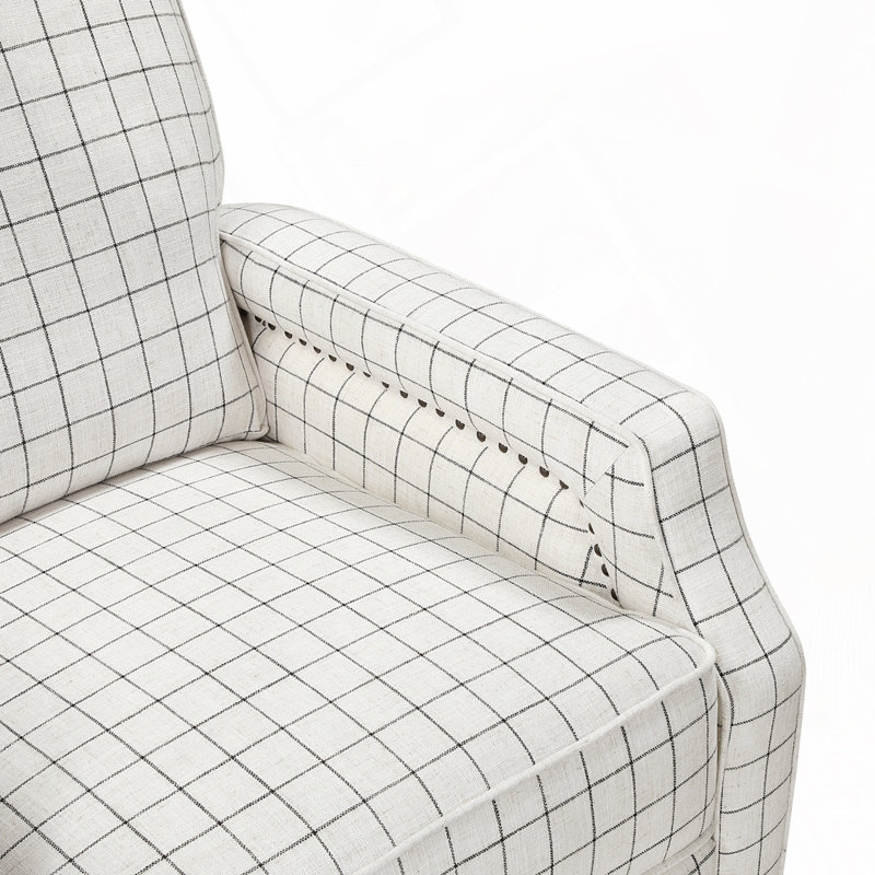 Zinca 30" Traditional Textured Fabric Push Back Reclining Chair with Sophisticated Nailhead Trim & Exposed Wood Feet