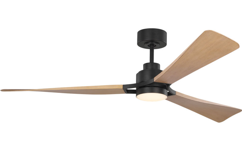 Trillium Smart 60 LED Ceiling Fan, Natural Honey, Midnight Black