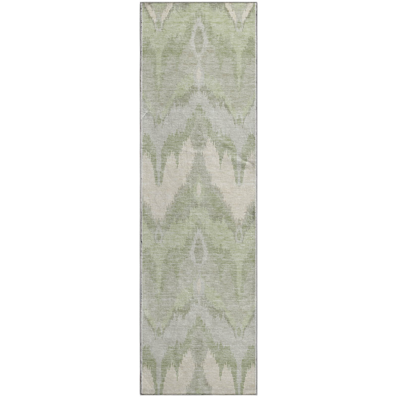 Premium Machine Washable Prisco Aloe Rug, Runner 2'3" x 7'6"