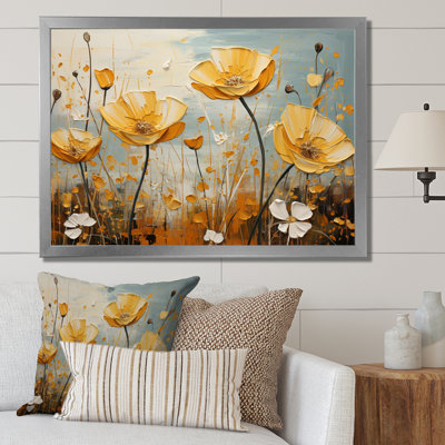 " Yellow Grey Buttercups Golden Glow Patchwork "