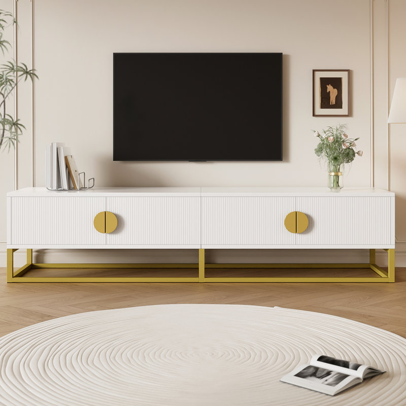 Unfinished TV Stand for TVs up to 85", White