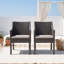 Ensemble de mobilier de patio extérieur en acier robuste et en osier résistant aux intempéries