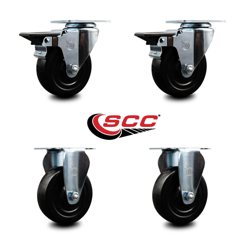 4-Piece Hard Rubber Caster Set