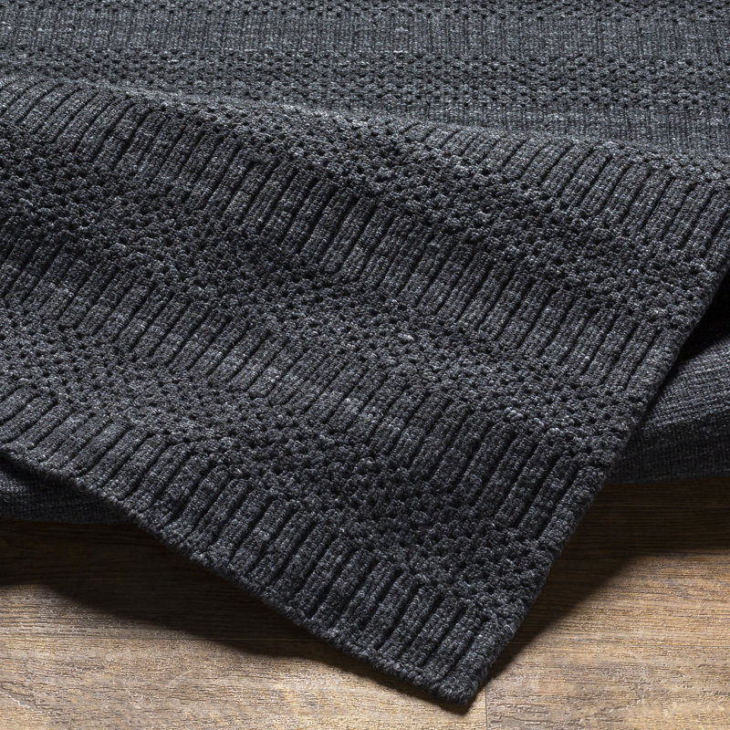 Area Rug in Black, Rectangle 10' x 14'