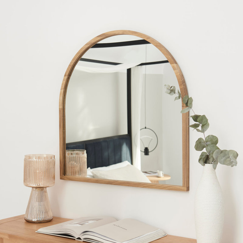Symari 70x70cm Arch Mirror, Natural, Solid Wood