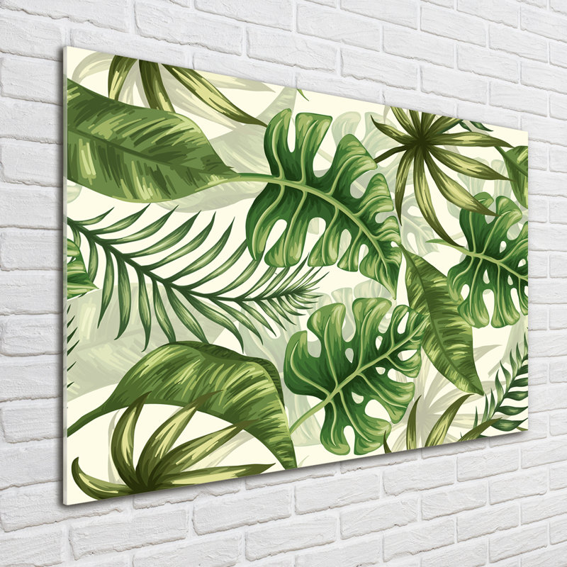 Tropical Leaves - No Frame Print on Glass