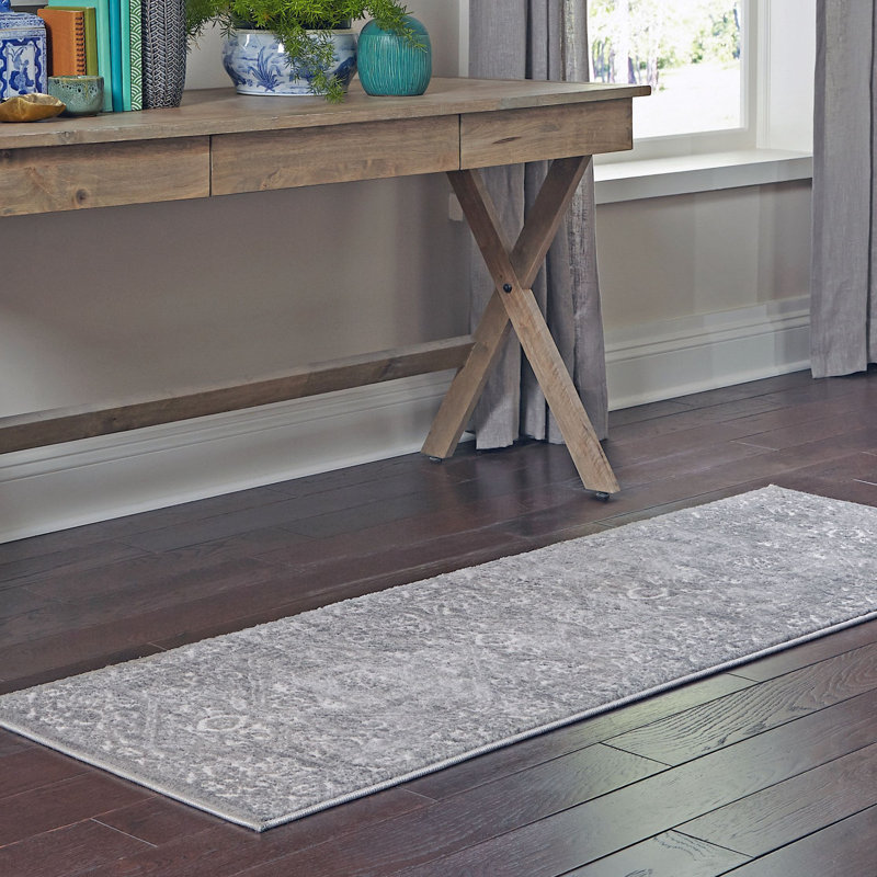 Tapis traditionnel urbain de couleur fossile, Tapis de couloir 2 pi x 8 pi