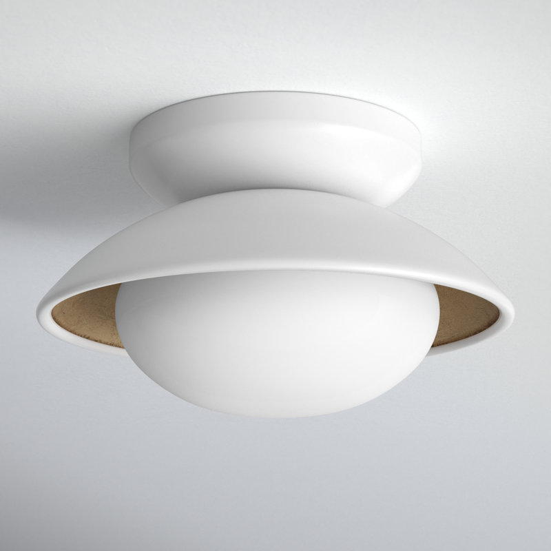 Jason Flush Mount, White Lustro, 4'' H x 6.75'' W x 6.75'' D
